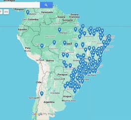 Maps of Redelê locations in Brazil