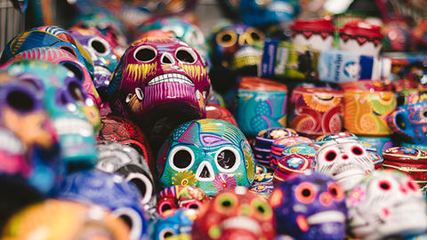 painted skulls in Mexico