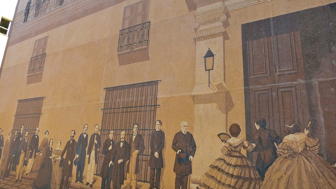 mural of people dancing on a wall in Cuba