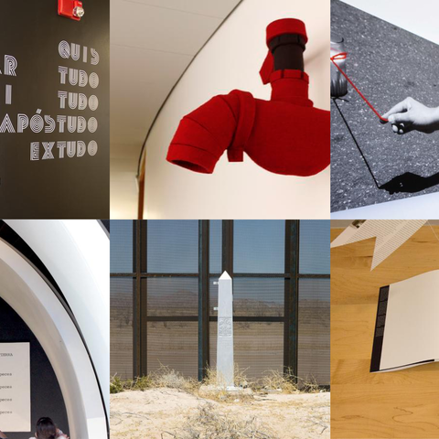 collage of art exhibit images