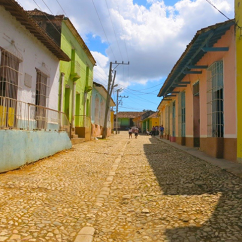 nearly empty street in Cuba